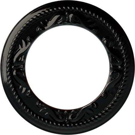 Ekena Millwork Roped Medway Ceiling Medallion (Canopies up to 7 1/2"), 12 1/4"OD x 7 1/2"ID x 7/8"P, Black Pearl CM12MEBPS